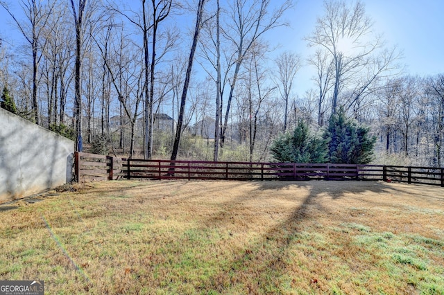 view of yard with fence