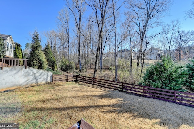 view of yard with fence