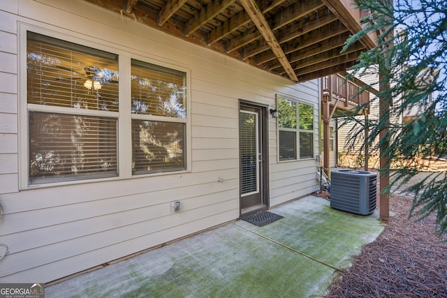 view of patio / terrace featuring central AC unit