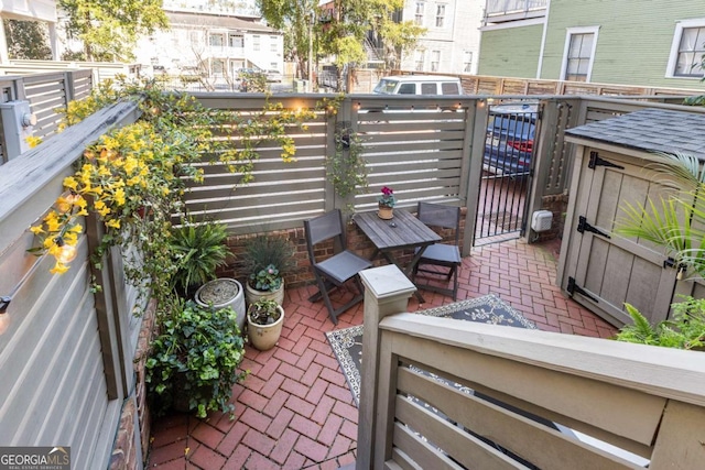 balcony featuring a patio area