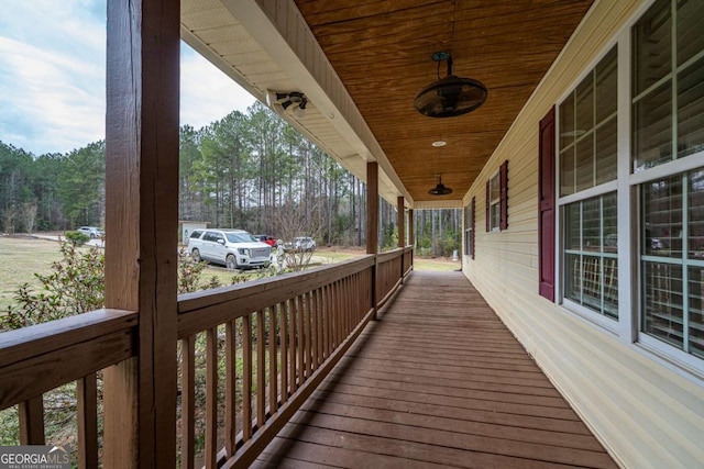 wooden deck featuring a porch