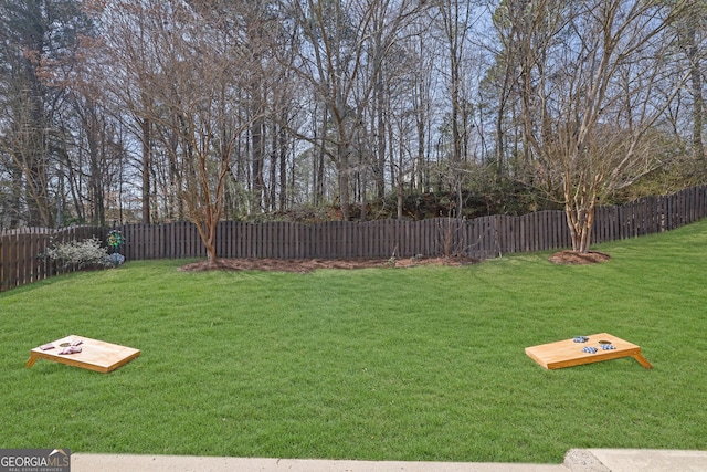 view of yard featuring fence