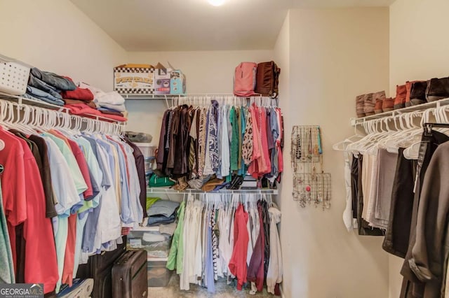 spacious closet with radiator