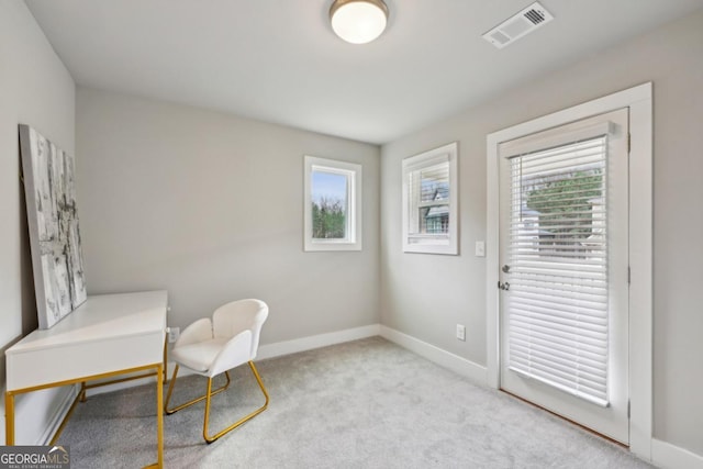 3143 Stonegate Dr SW, Atlanta, GA 30331 - sitting room with baseboards, visible vents, and carpet floors