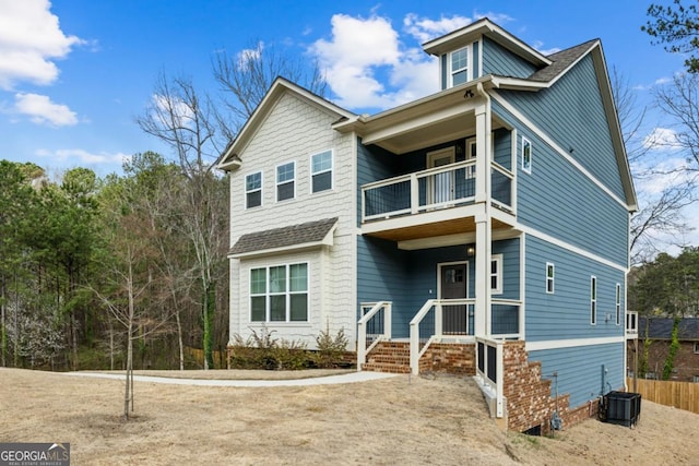 3143 Stonegate Dr SW, Atlanta, GA 30331 - view of front of property featuring a balcony and central AC unit