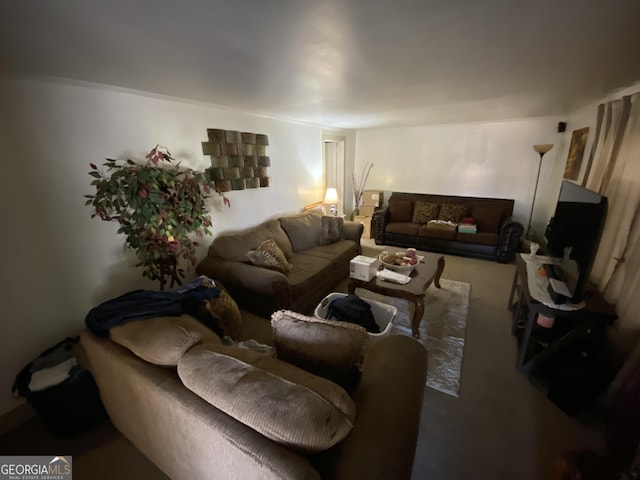 view of carpeted living area