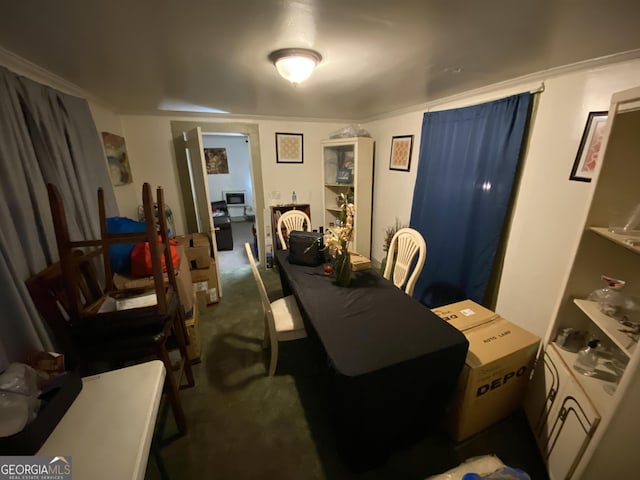 view of carpeted dining space