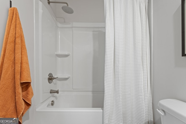 227 Ivey Ter Unit 36, Temple, GA 30179 - bathroom with shower / bathtub combination with curtain and toilet