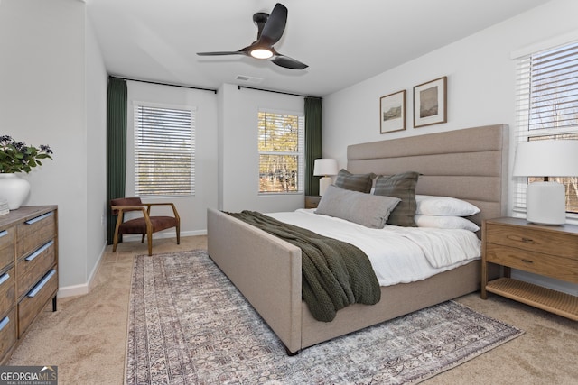 227 Ivey Ter Unit 36, Temple, GA 30179 - bedroom with light colored carpet, a ceiling fan, and baseboards