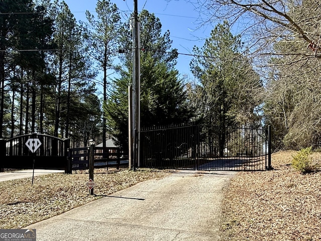 view of gate featuring fence