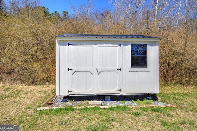 view of shed