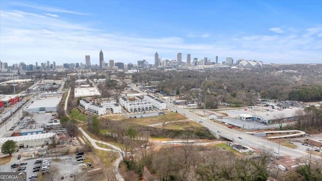 aerial view featuring a view of city