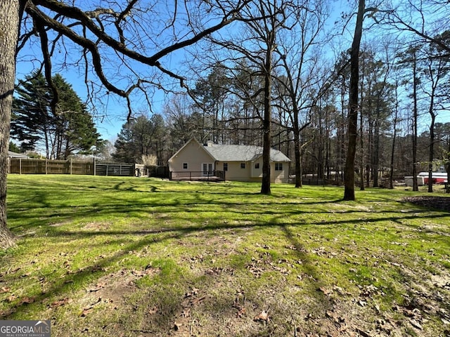 view of yard with fence