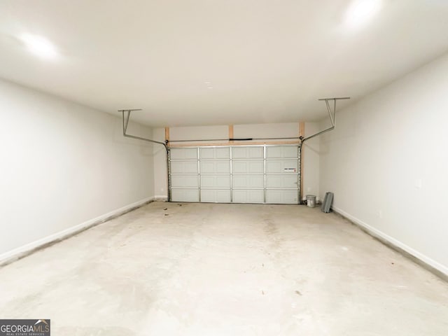 garage with baseboards