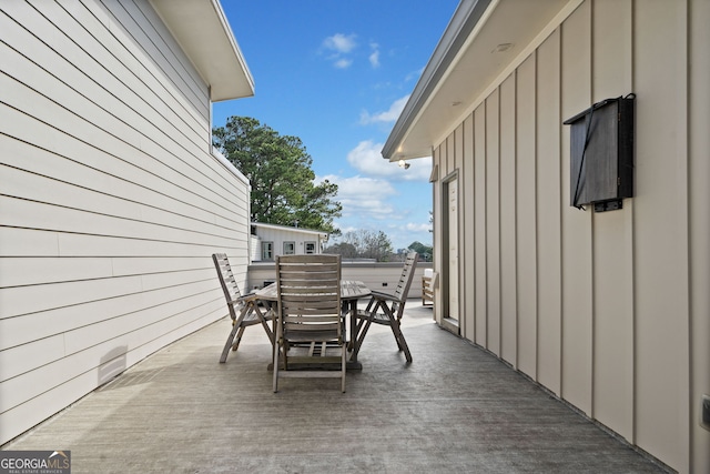 view of patio featuring outdoor dining space