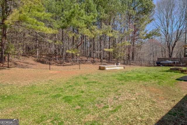 view of yard featuring fence