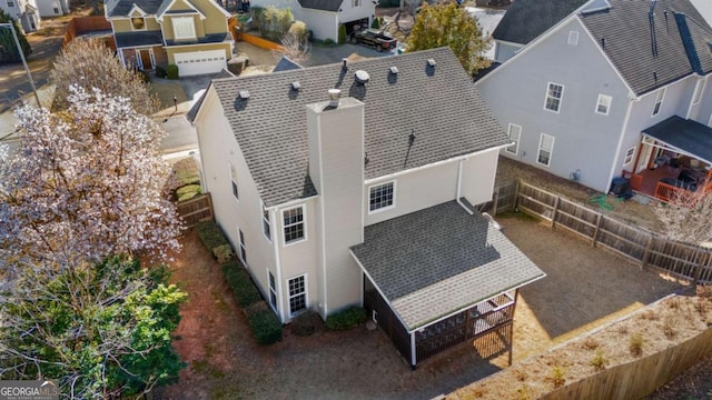 bird's eye view with a residential view