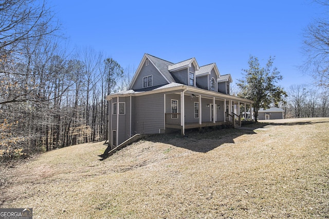 view of front of home with covered porch