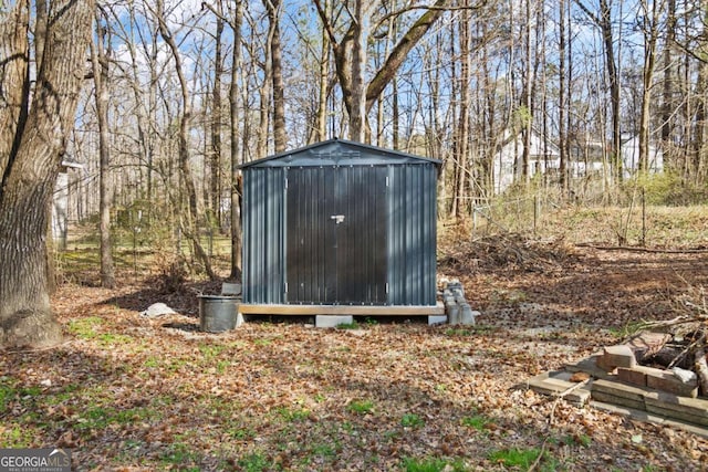 view of shed