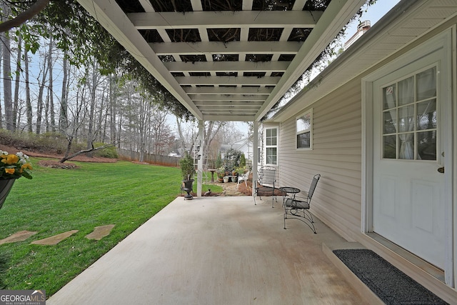 view of patio with fence