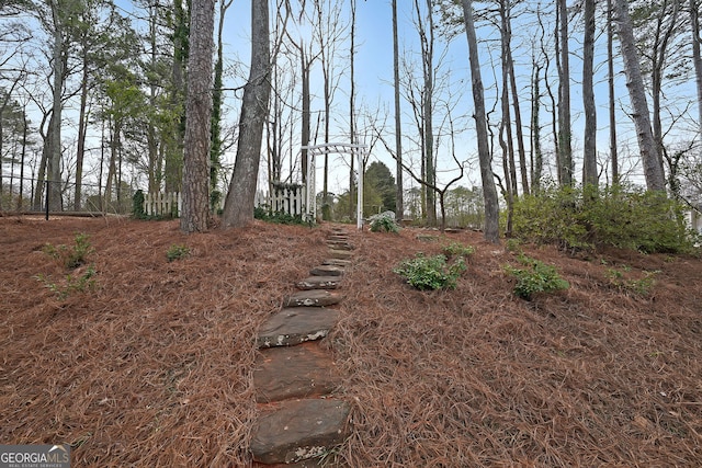 view of yard with fence