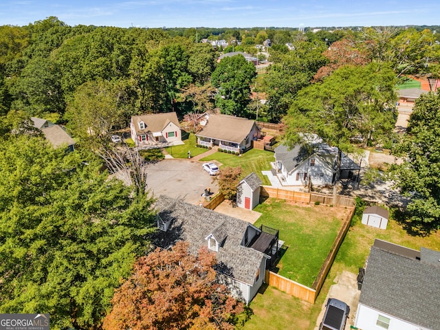 drone / aerial view with a residential view