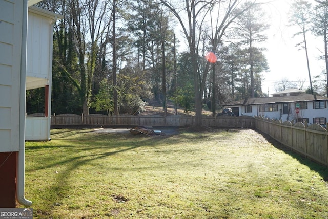 view of yard featuring fence