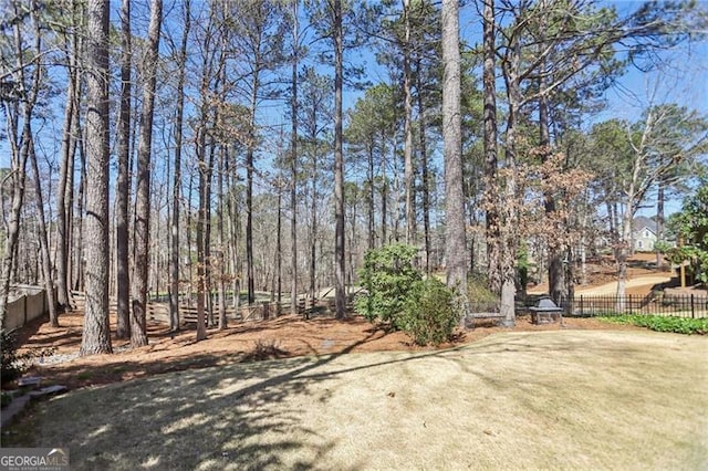 view of yard featuring fence