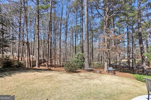 view of yard with fence