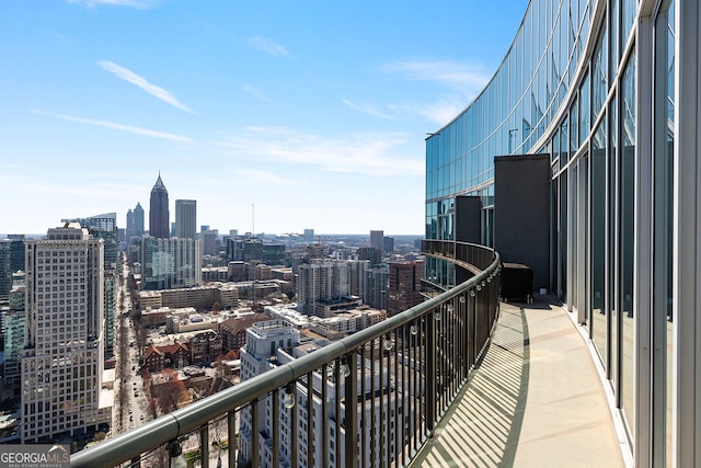 balcony featuring a city view