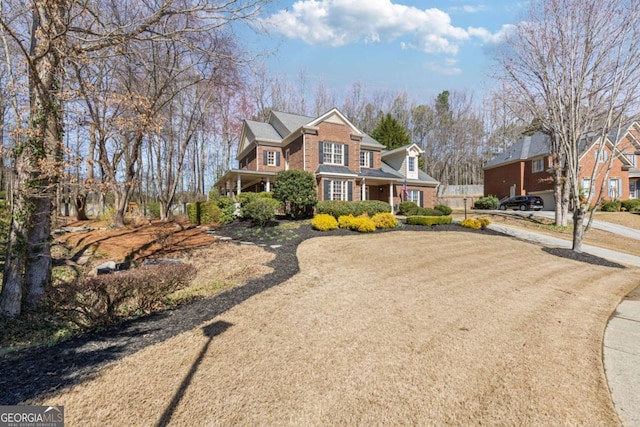 view of front of property with brick siding