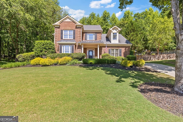 traditional home with brick siding
