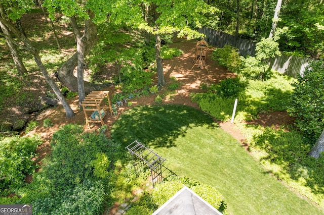 view of yard with fence