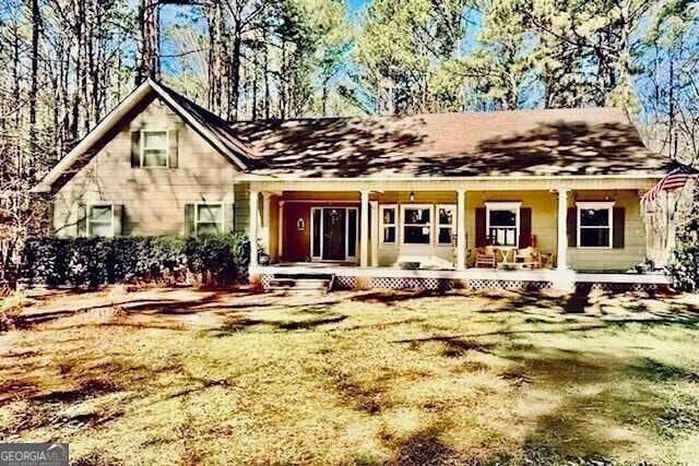 view of front of home featuring covered porch