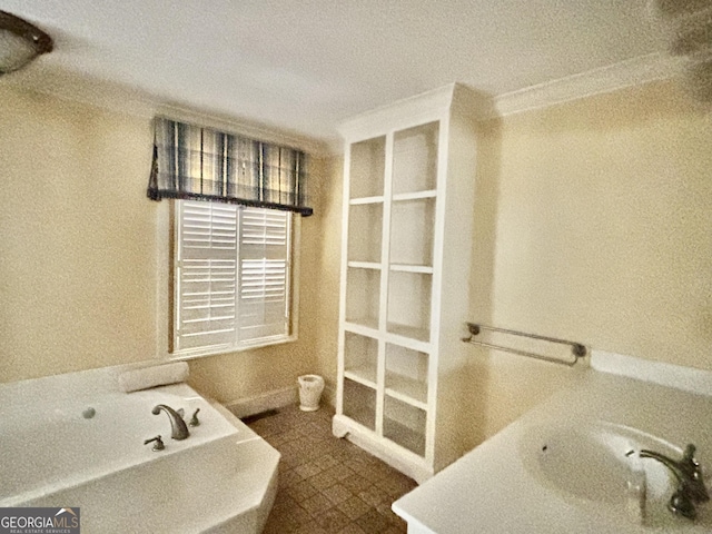 bathroom with a sink and a bath