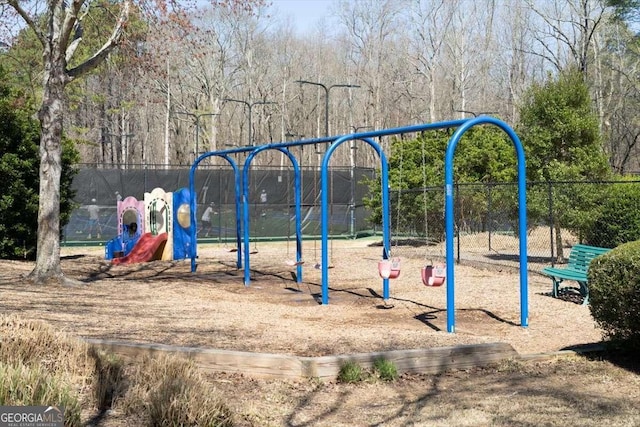 view of community jungle gym