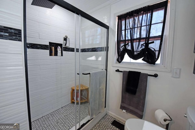 106 Opaque Way, Ellijay, GA 30540 - bathroom featuring a shower stall and tile patterned flooring