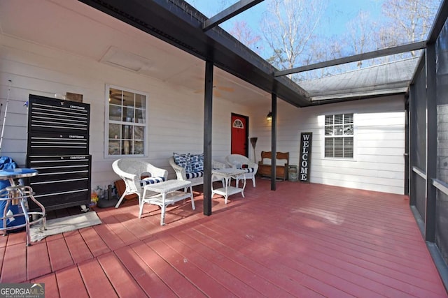 deck featuring a lanai