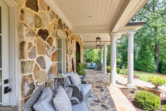 view of patio / terrace featuring covered porch