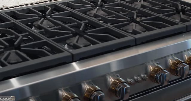 room details featuring stainless steel gas stove