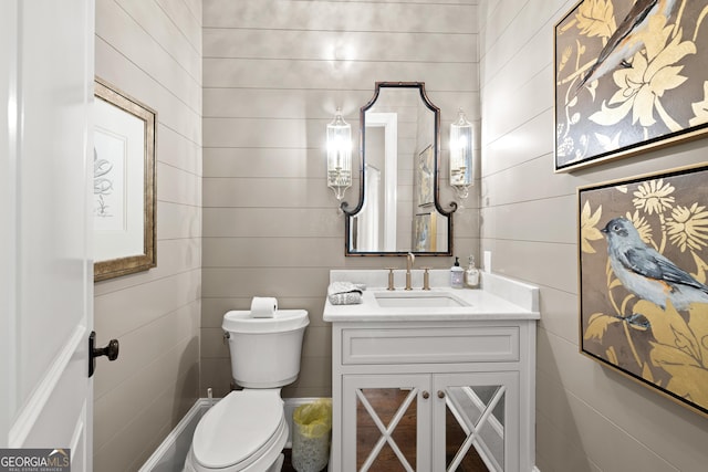 bathroom with toilet and vanity