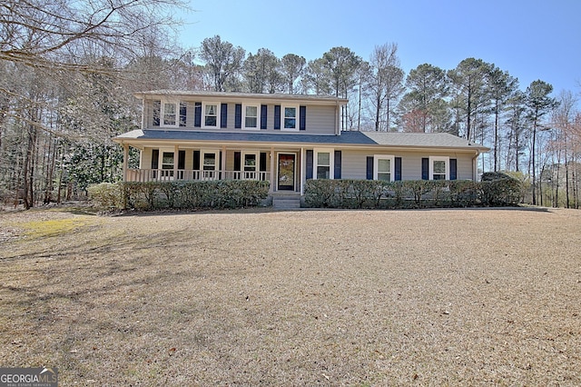 view of front of property with covered porch