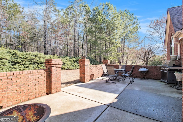 view of patio / terrace with grilling area and outdoor dining space