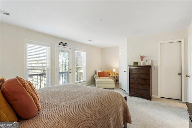 10 Colony Ridge Dr, Alpharetta, GA 30022 - bedroom featuring light colored carpet and access to exterior