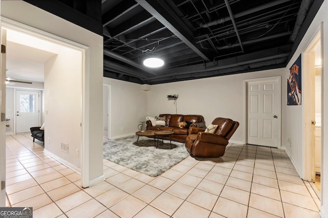 10 Colony Ridge Dr, Alpharetta, GA 30022 - living room featuring light tile patterned floors and a ceiling fan