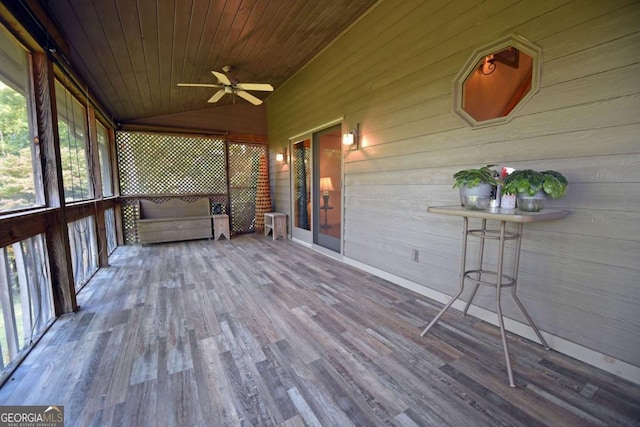 deck featuring ceiling fan