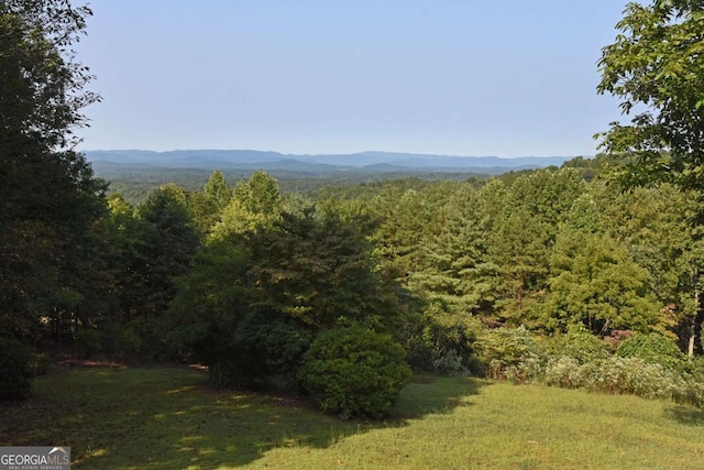 mountain view with a view of trees