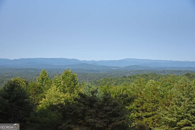 property view of mountains with a forest view