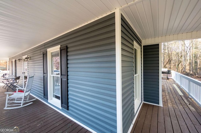 deck with covered porch