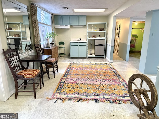kitchen with refrigerator and a sink